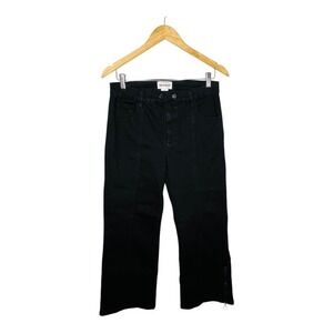 For the Republic Wide Leg Jeans High Rise Zipper Ankle Black‎ Women Size 8